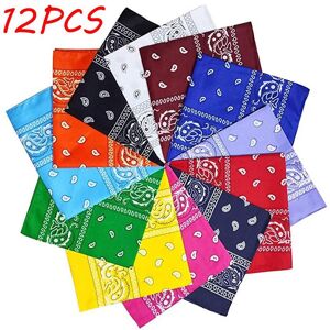 Joysweet Dozen Paisley Bandanas Multi Colored Set Cowboy Bandanna Head Scarf Double Sided