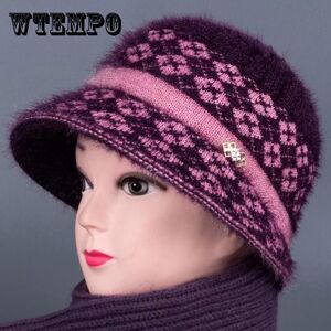 WTEMPO New Autumn Winter Beanies Caps Women Warm Wool Siamese Bib Hats Female Rabbit Hair Windproof Velvet Cap Hats