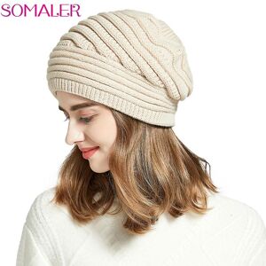 SOMALER Slouchy Beanies Winter Knitted Hats for Women Warm Oversize Caps Female Autumn Fashion Hat