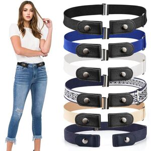 Zyomy 1Pcs Men Women No Buckle Polyester/Rubber Stretch Elastic Buckle-Free Waist Belt Invisible Belts