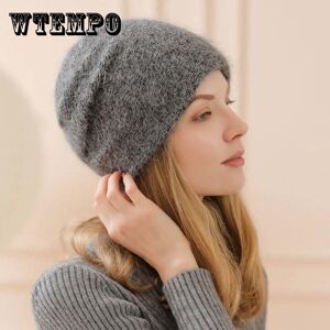 WTEMPO Women's Autumn and Winter Hats Korean Style Tide Woolen Hat Double-layer Windproof and Cold Hat Knitted Hat Women