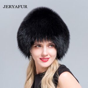 Jeryafur Women Winter Fur Hat  Fox Fur Ski Hat