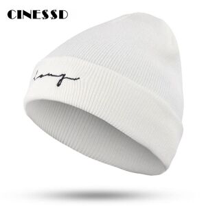 XINGBAOHUA APPAREL Unisex Beanie Hat Letter Embroidery Casual Cotton Winter Hats For Men Women Solid Knitted Bonnet Gorros Warm Hats Windproof Cap