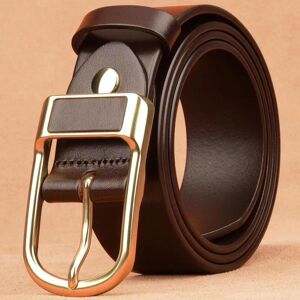 Milost Men Casual Belt Automatic Buckle Black Leather Men's Belt