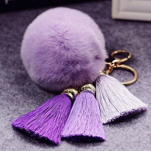 Bag Accessorries Pom Faux Fur Keychain Fluffy Ball Bag Car Key Ring Tassel Pendant Decor