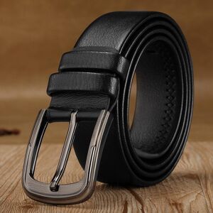 Dress U Up  Fashion Mens Belts Cowskin Pin Buckle Black Belts Fashion Classic Business Trouser Strap Pants