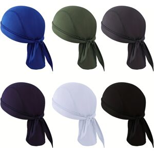 Temu 6pcs High-quality Cycling Headscarf Equipped For Mountain Bike Sun Protection, Breathable And Sweat Absorption Sports Pirate Cap, Quick-drying Solid Color Sports Cap, Ideal Choice For Gifts Polychrome