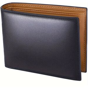 Temu 1pc Men's Rfid Blocking Business Wallet, Genuine Leather Short Wallet Black