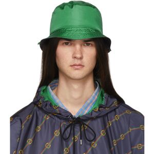 Gucci Reversible Green Nylon Bucket Hat  - 3668 Navy - Size: Medium - male