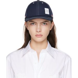 Thom Browne Navy Contrast Stitch Baseball Cap  - 415 Navy - Size: Small - female