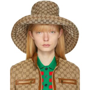 Gucci Beige Canvas GG Wide Brim Hat  - 9700 BEIGE - Size: Small - female