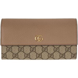 Gucci Beige Small GG Marmont Flap Wallet  - 5788 PORCEL.ROSE/BE. - Size: UNI - female