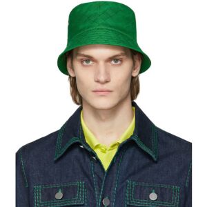 Bottega Veneta Green Intreccio Bucket Hat  - 3708-PARAKEET - Size: Medium - male