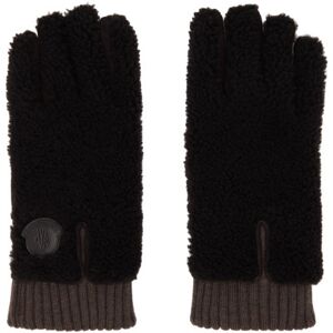 Moncler Brown Paneled Shearling Gloves  - 240 LIGHT BROWN - Size: Extra Large - male