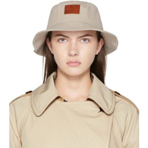 Acne Studios Beige Leather Patch Bucket Hat  - ADY Mushroom Beige - Size: Small - female