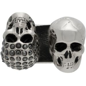 Alexander McQueen Silver Pavé Twin Skull Sneaker Charm  - 1572 A.SILVER/JET HE - Size: UNI - male