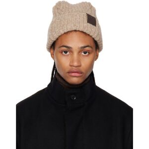 Ferragamo Beige Ribbed Beanie  - CAMELLO - Size: UNI - male