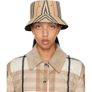 Burberry Beige Icon Stripe Reversible Bucket Hat  - Archive Beige/Blck S - Size: Small - female