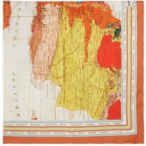 Burberry Orange Map Print Scarf  - MULTICOLOUR - Size: UNI - male