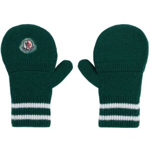 Moncler Enfant Kids Green Logo Patch Gloves  - 872 GREEN - Size: Small - unisex