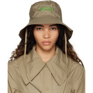 GANNI Khaki Printed Bucket Hat  - 554 Petrified Oak - Size: Extra Small - female