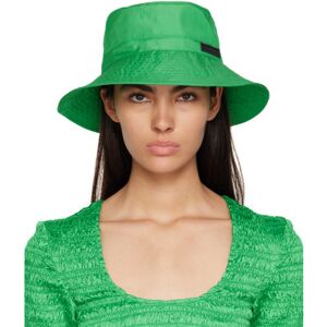 GANNI Green Logo Bucket Hat  - 801 Kelly Green - Size: Extra Small - female