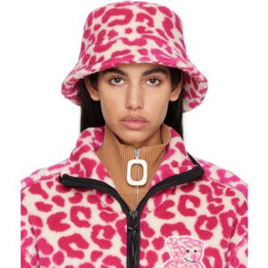 Moncler Genius 1 Moncler JW Anderson Pink Teddy Bucket Hat  - 500 Pink Leopard - Size: Large - female