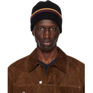 Paul Smith Black Artist Stripe Beanie  - 79 Blacks - Size: UNI - male