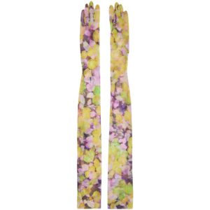 Dries Van Noten Yellow Printed Gloves  - 202 Yellow - Size: Medium - female