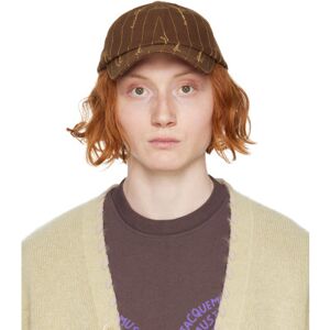 JACQUEMUS Brown Le Raphia 'La Casquette Jacquemus' Cap  - 1BN BEIGE LOGO STRIP - Size: cm 58 - male