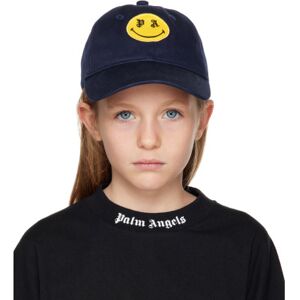 Palm Angels Kids Navy Smiley Baseball Cap  - Lemon Y - Size: 2 - unisex