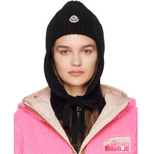 Moncler Black Aviatore Beanie  - 999 Black - Size: UNI - female