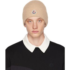 Moncler Beige Rolled Brim Beanie  - 231 MEDIUM BEIGE - Size: UNI - male