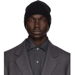 ZEGNA Black Patch Beanie  - BK1 BLACK - Size: UNI - male