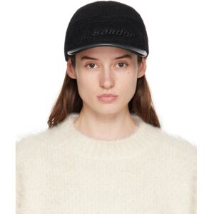 Jil Sander Black Embroidered Cap  - 001 Black - Size: Small - female