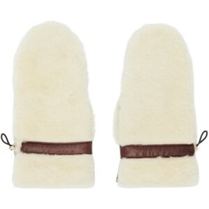 Chloé Beige & Brown Paneled Shearling Mittens  - 95F Beige - Brown 1 - Size: UNI - female