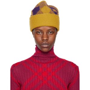 Burberry Yellow & Purple Argyle Beanie  - PEAR CHECK - Size: UNI - female