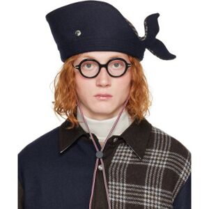 Thom Browne Navy Turn Back Whale Hat  - 205 DARK BROWN - Size: Small - male