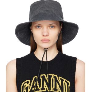 GANNI Black Faded Bucket Hat  - 099 Black - Size: Medium - female