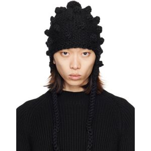 Maison Margiela Black Pom-Pom Beanie  - 900 Black - Size: Medium - male