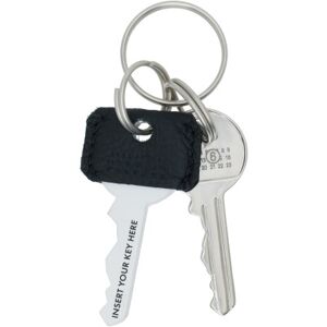 MM6 Maison Margiela Silver & Black Engraved Key Ring  - 963 Palladio + Black - Size: UNI - male