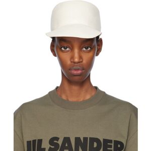 Jil Sander White Paper Herringbone Twill Cap  - 106 EGGSHELL - Size: Extra Small - female