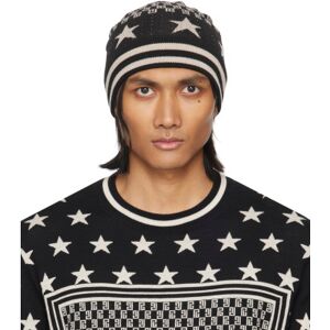 Balmain Black Mini Monogram Stars Beanie  - EDK NOIR/IVOIRE - Size: UNI - male