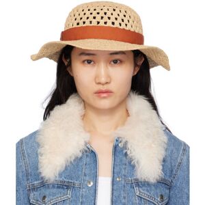 Chloé Beige Crochet Raphia Beach Hat  - 223 Straw Beige - Size: Small - female