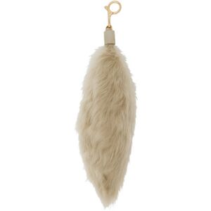 Burberry Gold & Taupe Shearling Charm Keychain  - Hunter - Size: UNI - female
