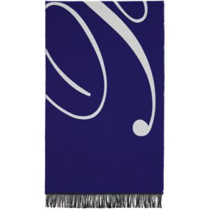 Burberry Blue & Off-White Logo Wool Silk Scarf  - KNIGHT - Size: UNI - female