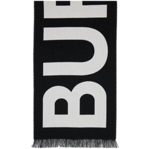 Burberry Black Logo Wool Scarf  - BLACK - Size: UNI - female