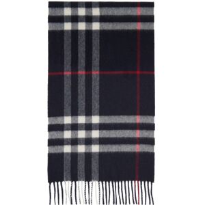 Burberry Navy Check Cashmere Scarf  - NAVY - Size: UNI - female