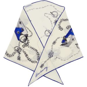 Burberry Beige & Blue Knight Clip Losange Silk Scarf  - Knight - Size: UNI - female