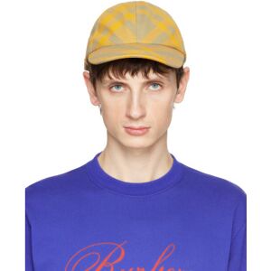 Burberry Yellow & Gray Check Cap  - HUNTER IP CHECK - Size: Medium - male